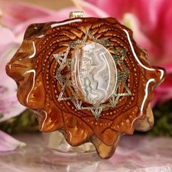 TEP Crazy Lace Agate With Gold 64 Star Tetrahedron Pendants