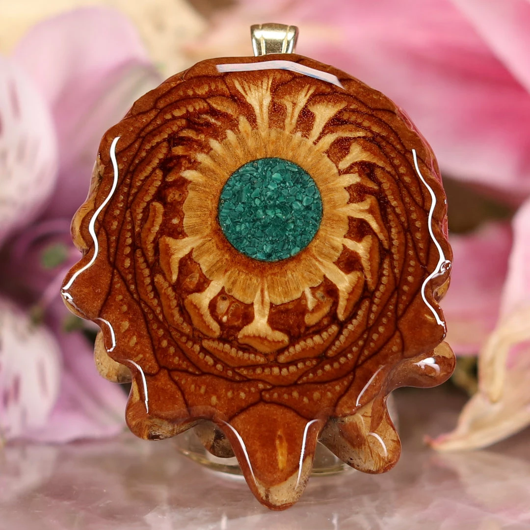 TEP Pendants Crushed Malachite (Glows) 3 TEP Pendants Crushed Malachite (Glows)