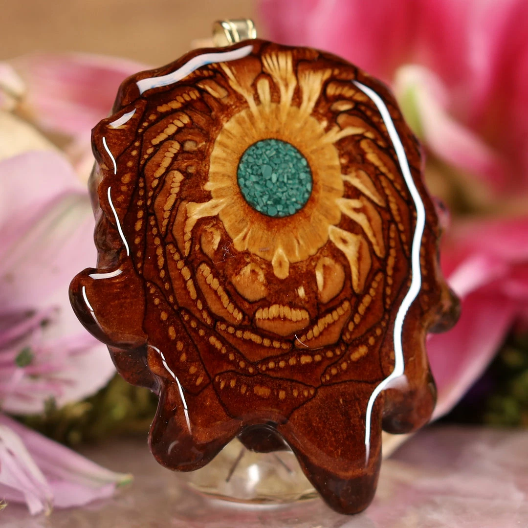 TEP Crushed Malachite (Glows) Pendants 5 TEP Crushed Malachite (Glows) Pendants