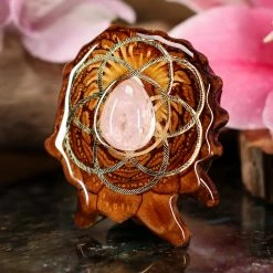 TEP Rose Quartz With Gold Seed Of Life
