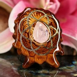 TEP Rose Quartz With Gold Seed Of Life