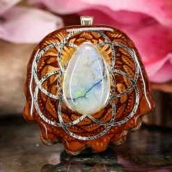 TEP Pendants Sterling Opal With Silver Seed Of Life