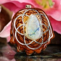 TEP Pendants Sterling Opal With Silver Seed Of Life 7 TEP Pendants Sterling Opal With Silver Seed Of Life