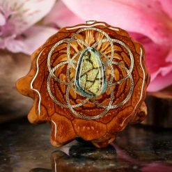 TEP Pendants Sterling Opal With Gold Seed Of Life