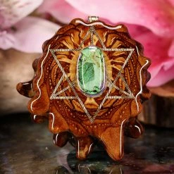 TEP Sterling Opal With Gold Merkaba Pendants