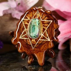 TEP Sterling Opal With Gold Merkaba Pendants