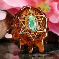 TEP Sterling Opal With Gold Merkaba Pendants