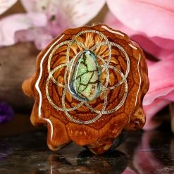 TEP Pendants Sterling Opal With Gold Seed Of Life