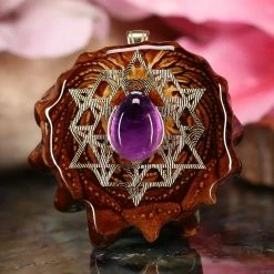 TEP Pendants Amethyst With Gold 64 Star Tetrahedron