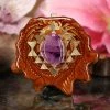 TEP Amethyst With Gold Sri Yantra Pendants