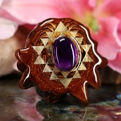 TEP Amethyst With Gold Sri Yantra Pendants 7 TEP Amethyst With Gold Sri Yantra Pendants