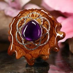 TEP Pendants Amethyst With Silver Seed Of Life