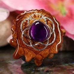 TEP Pendants Amethyst With Silver Seed Of Life