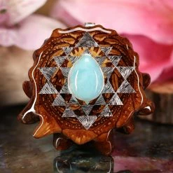 TEP Amazonite With Silver Sri Yantra