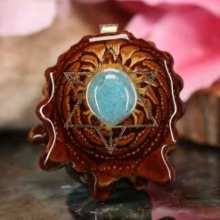 TEP Amazonite With Gold Merkaba Pendants