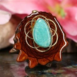 TEP Amazonite With Gold Seed Of Life