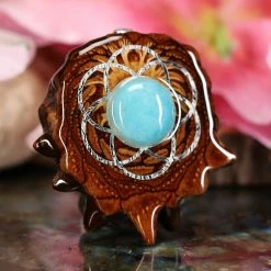 TEP Amazonite With Silver Seed Of Life