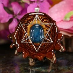 TEP Pendants Blue Apatite With Silver Merkaba