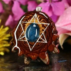 TEP Pendants Blue Apatite With Silver Merkaba