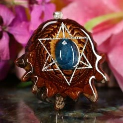 TEP Pendants Blue Apatite With Silver Merkaba