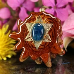 TEP Blue Apatite With Gold Reverse Merkaba