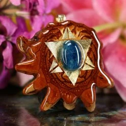 TEP Blue Apatite With Gold Reverse Merkaba