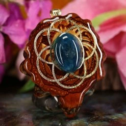 TEP Blue Apatite With Gold Seed Of Life 7 TEP Blue Apatite With Gold Seed Of Life