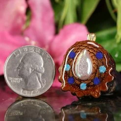 TEP Pendants White Druzy Quartz With Mutli-Glow