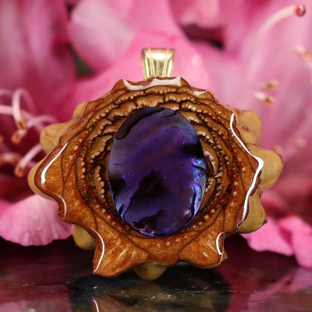 TEP Purple Paua Shell Pendants 3 TEP Purple Paua Shell Pendants