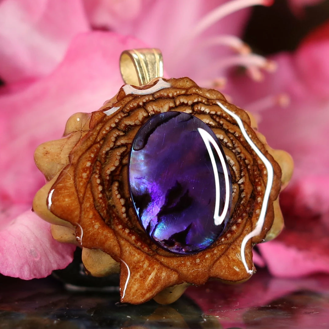 TEP Purple Paua Shell Pendants 5 TEP Purple Paua Shell Pendants