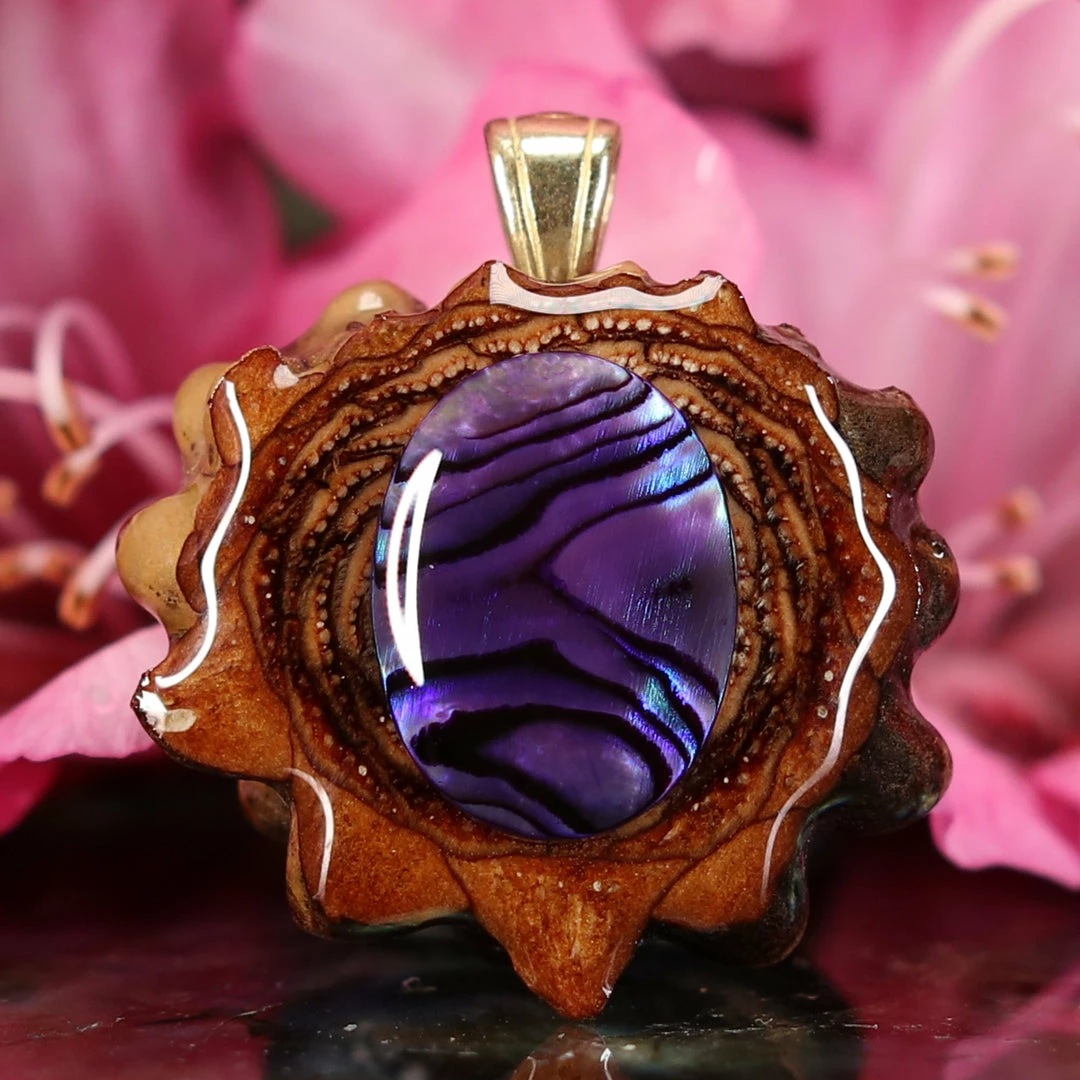 TEP Pendants Purple Paua Shell 3 TEP Pendants Purple Paua Shell