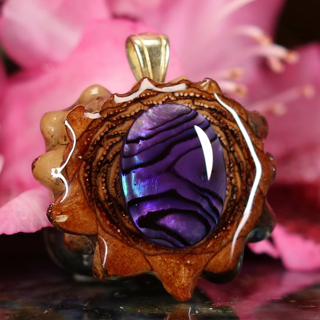 TEP Pendants Purple Paua Shell 5 TEP Pendants Purple Paua Shell