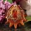 TEP Pendants Red Amber With Silver Merkaba