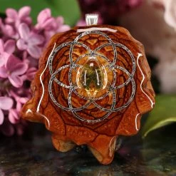 TEP Yellow Amber With Silver Seed Of Life