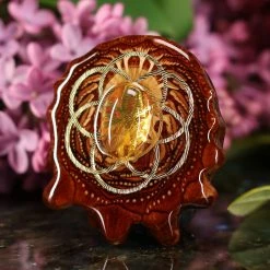 TEP Yellow Amber With Gold Seed Of Life