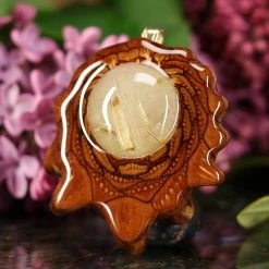 TEP Glowing Rutilated Quartz With Back Om