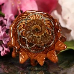 TEP Ammonite With Silver Seed Of Life