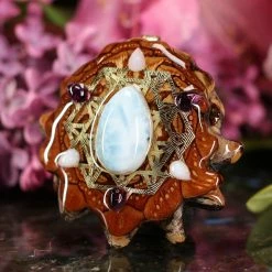 TEP Larimar With Gold 64 Star Tetrahedron Multi-Stone