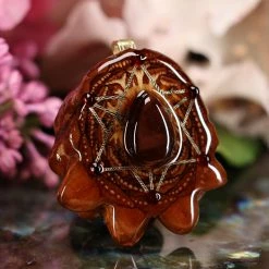 TEP Red Tiger's Eye With Gold Merkaba Multi-Stone