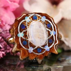 TEP Pendants Moonstone With Silver Seed Of Life Multi-Stone