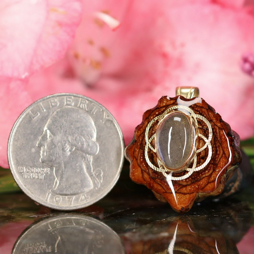 TEP Pendants Labradorite With Gold Seed Of Life 4 TEP Pendants Labradorite With Gold Seed Of Life