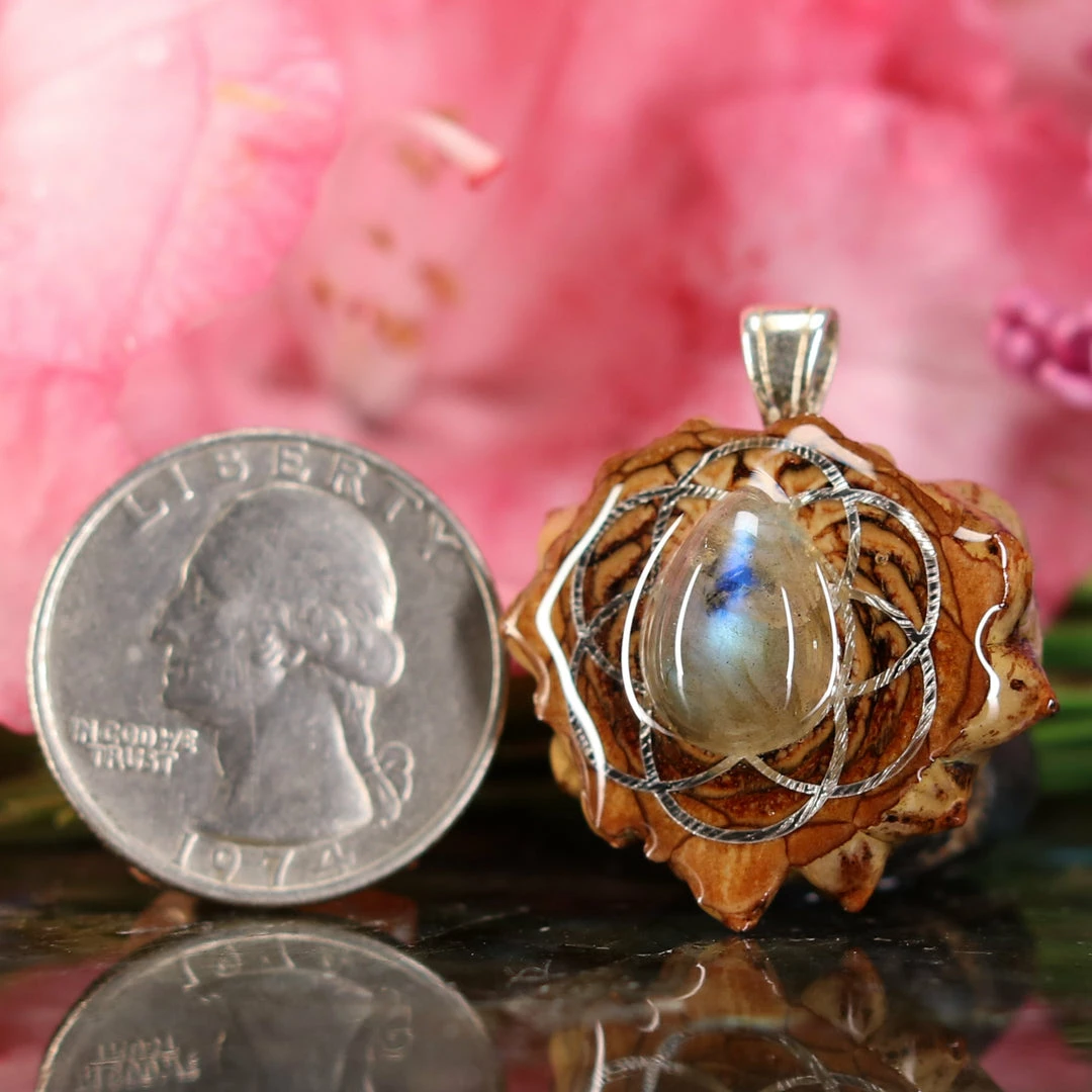 TEP Labradorite With Silver Seed Of Life 4 TEP Labradorite With Silver Seed Of Life