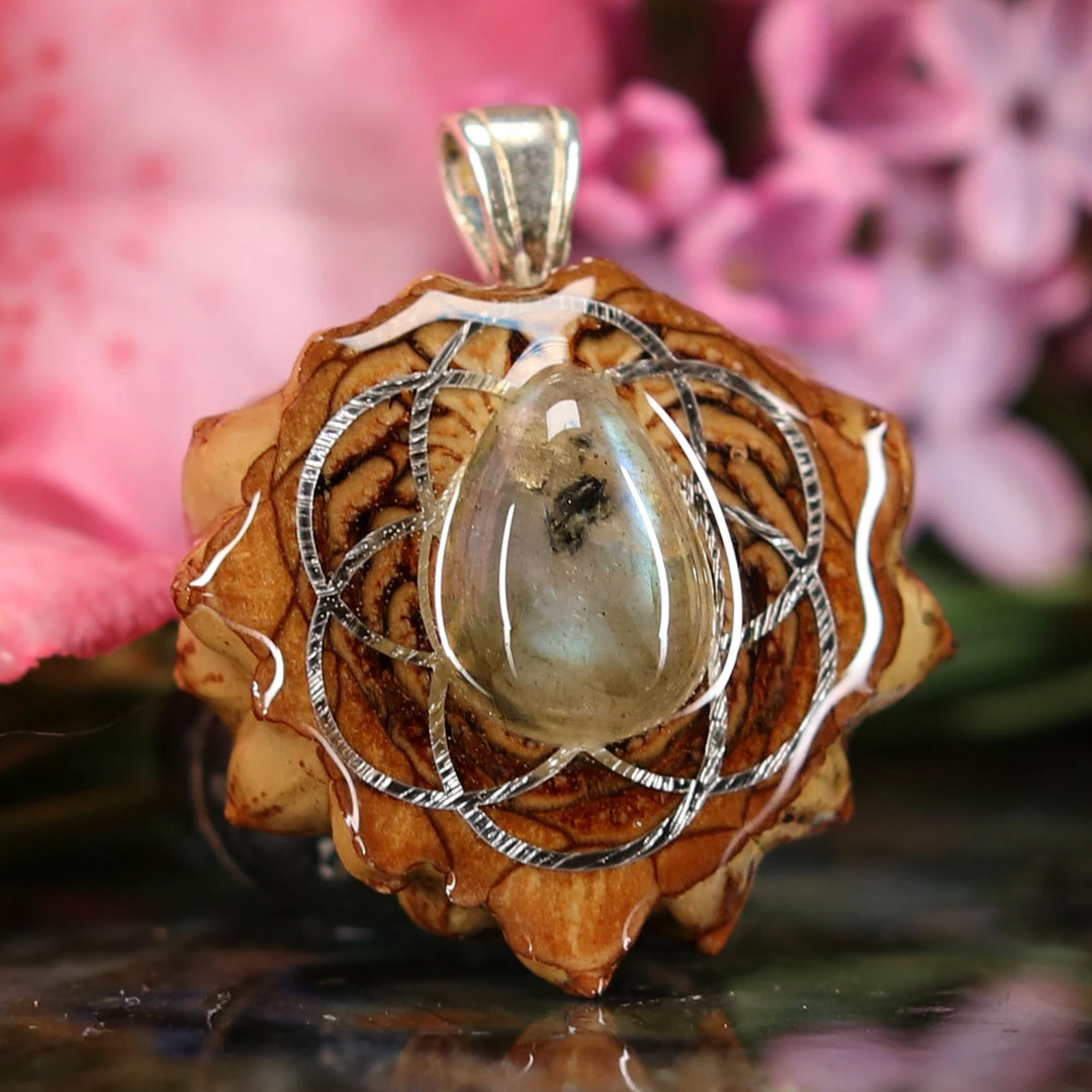 TEP Labradorite With Silver Seed Of Life 5 TEP Labradorite With Silver Seed Of Life