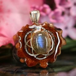 TEP Labradorite With Silver Seed Of Life Pendants