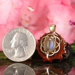 TEP Labradorite With Gold Seed Of Life Pendants
