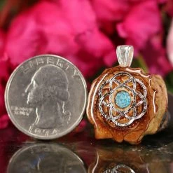 TEP Crushed Turquoise (Glows) With Silver Seed Of Life