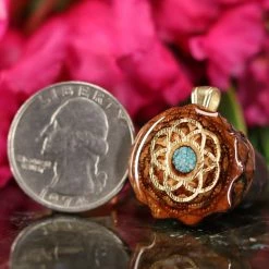 TEP Crushed Turquoise (Glows) With Gold Seed Of Life