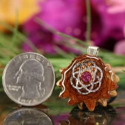 TEP Pendants Crushed Sugilite (Glows) With Silver Seed Of Life