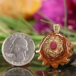 TEP Pendants Crushed Sugilite (Glows) With Gold Seed Of Life