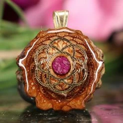 TEP Crushed Sugilite (Glows) With Gold Seed Of Life